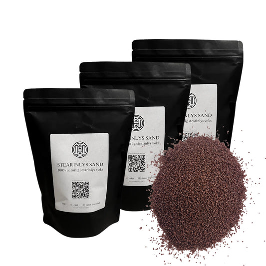 1500 g 3 poser stearinlys sand DARK LILAC