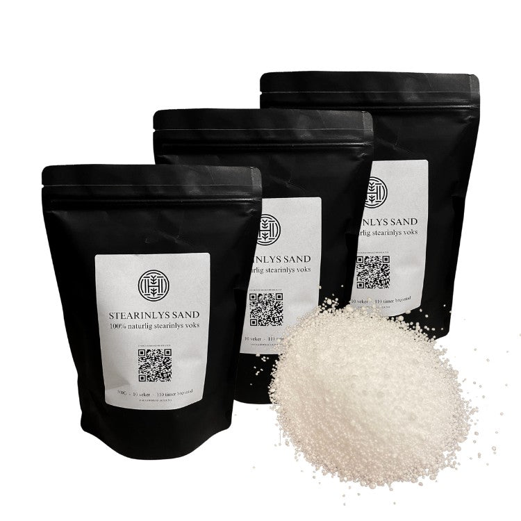 1500g 3 poser stearinlyssand HVIT